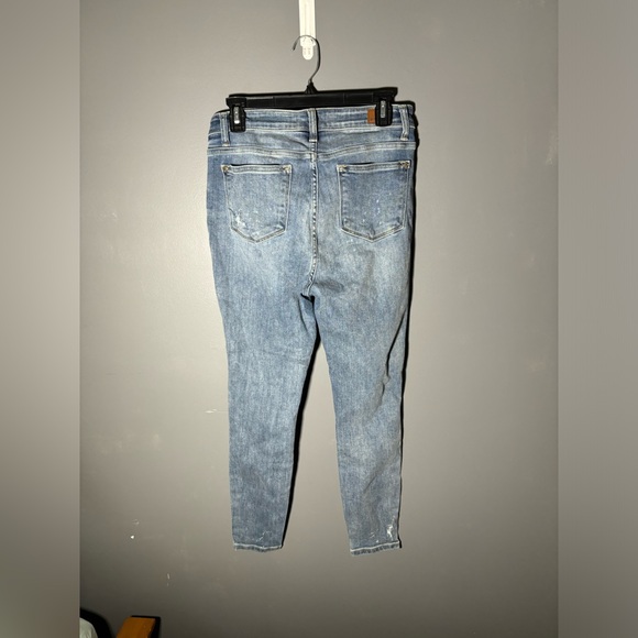 Judy Blue Hi-Rise Light Wash Skinny Bleach Splash Destroyed Jeans Size 29 - Picture 2 of 4